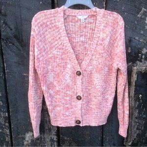 Time and Tru Cardigan Sweater Pink Multi NWOT Size Small